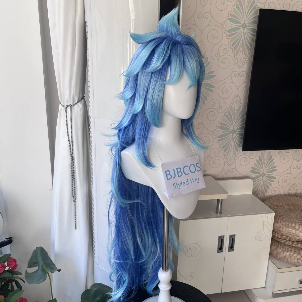 Стильный парик Idia для коспле – обзор и цена Anime Cosplay Blue Hair