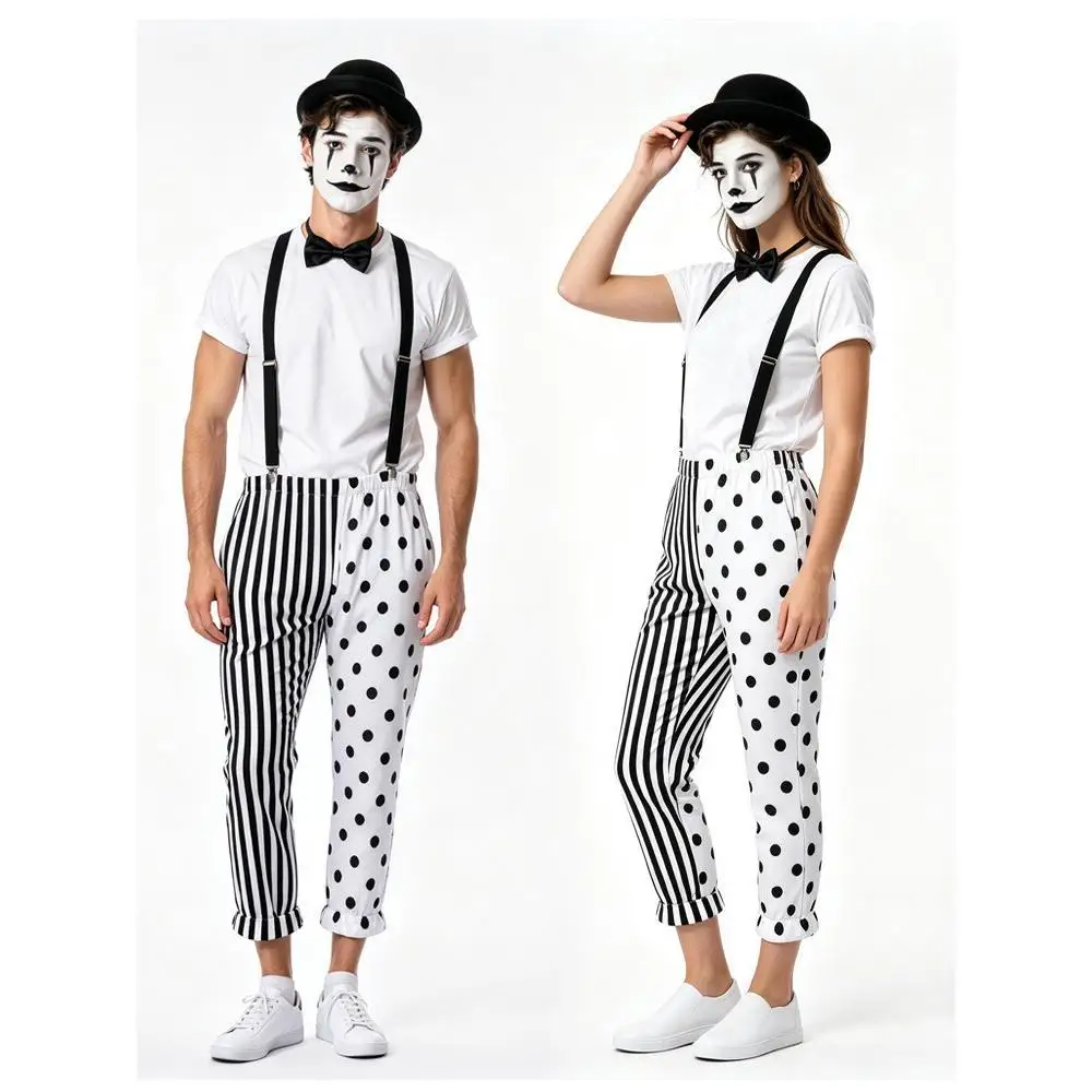 Черно-белый костюм клоуна-мима – обзор и цена Anime Cosplay Couple